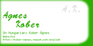 agnes kober business card