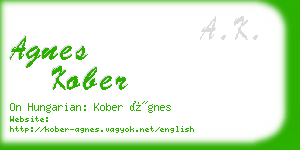 agnes kober business card